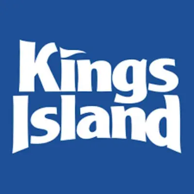 a white logo with the words kings island at Relaxing home near Interstate in Monroe