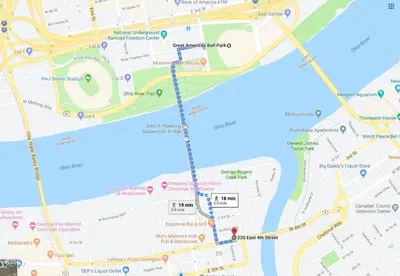 a map of the city of dublin with attractions at Downtown Views - Walk to Stadiums & Convention Center in Covington