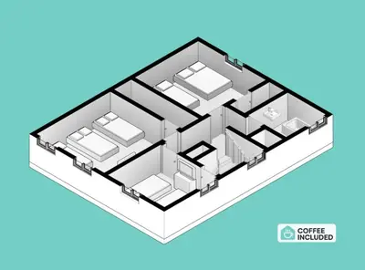 a diagram of a house at Sleeps up to 20 in Dayton with 6 Bedrooms plus 2 Full Kitchens in Dayton