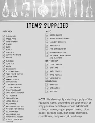 a chart of different types of utensils at Hot tub bubbles on Butler in Mason
