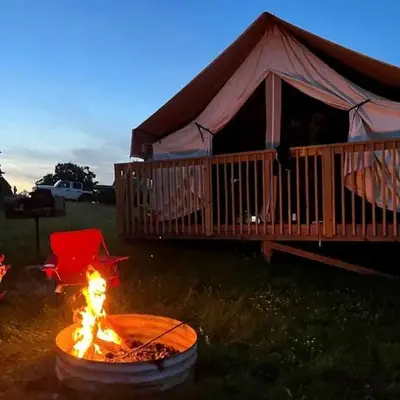 Fantastic Secluded Tented Cabin with Fire Pit in Logan