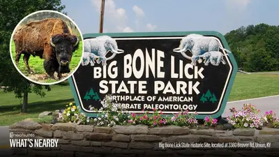 a sign for a big bone lick state park at Eden Reserve Glamping Tents - All 8 Tents in Williamstown