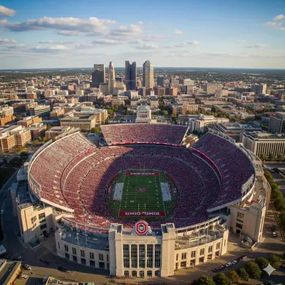 an aerial view of a stadium with a football game at Merion Village Residences 1164 in Columbus