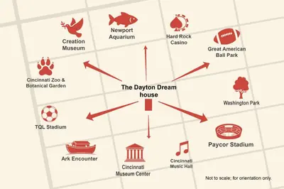 a map of the boston dream house at The Dayton Dream house in Dayton