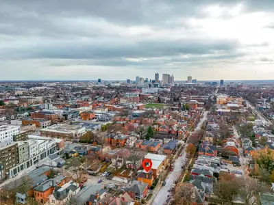 an aerial view of a city with buildings at Entire Duplex - 2 Units in Columbus