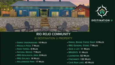 a flyer for a rroro road community with a house at New Barndo/King Beds/Hot Tub/Ample Level Parking in Stanton