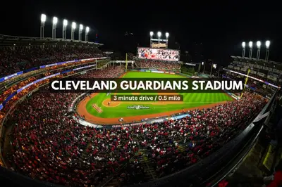 a crowd of people at a baseball game at night at Amazing Downtown Apartment in Incredible Location! in Cleveland
