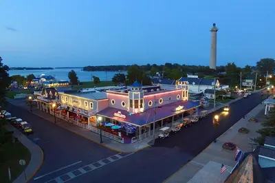 an aerial view of a town with a building at Put-in-Bay Island Club #4 in Put-in-Bay