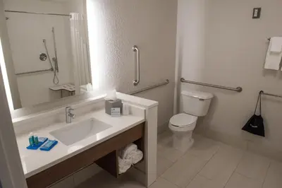 a bathroom with a sink and a toilet at Holiday Inn Express & Suites - Fort Wayne North by IHG in Sunnybrook Acres
