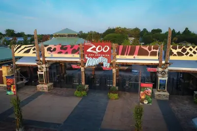 an overhead view of a zoo with a building at King BR minutes from downtown in Columbus